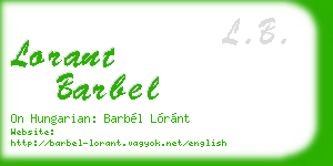 lorant barbel business card