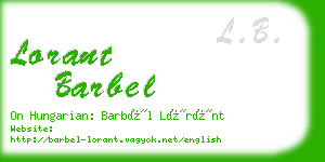 lorant barbel business card